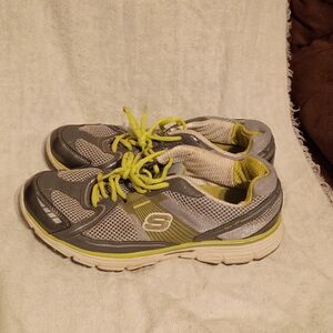 Skechers Gray and Lime Athletic Sneakers